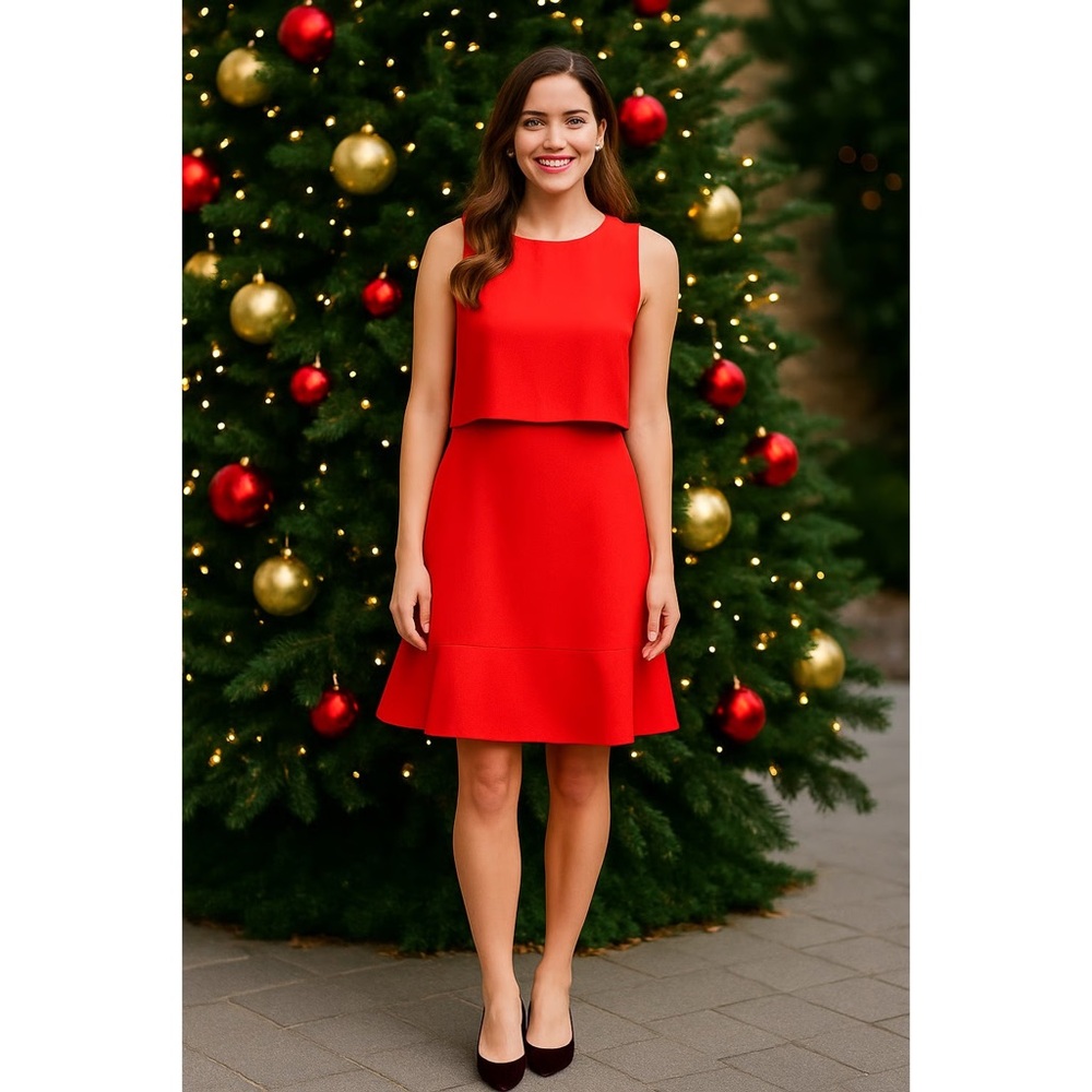 Banana Republic Vibrant Red Dress